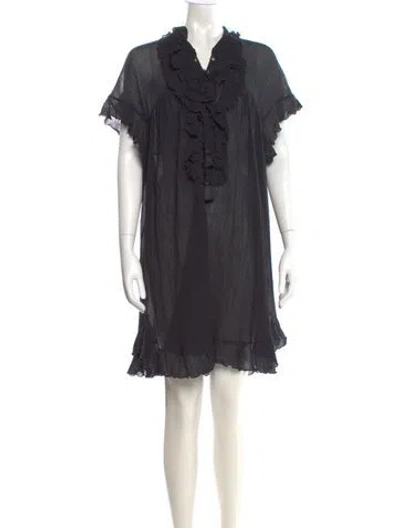 Pre-owned Chloé V-neck Knee-length Dress In Blue