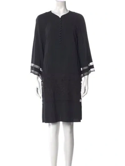 Pre-owned Chloé V-neck Knee-length Dress In Gray