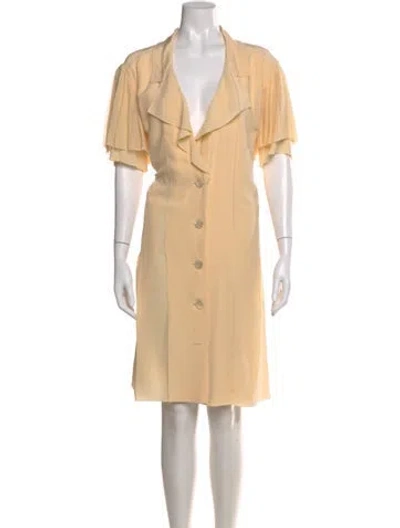 Pre-owned Chloé V-neck Knee-length Dress In Neutral