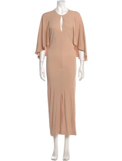 Pre-owned Chloé V-neck Long Dress In Neutral