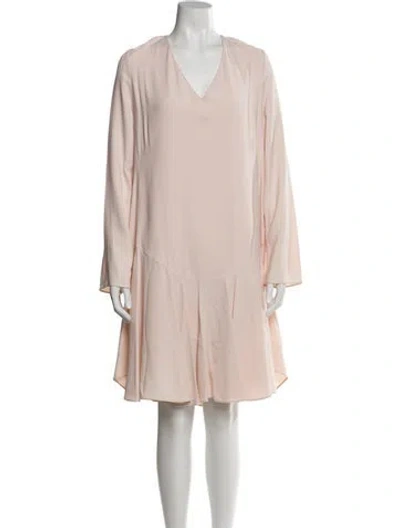 Pre-owned Chloé V-neck Long Dress In Pink
