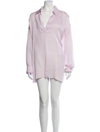 Pre-owned Chloé V-neck Long Sleeve Blouse In Purple