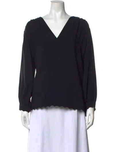 Pre-owned Chloé V-neck Long Sleeve Sweatshirt In Blue