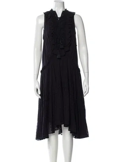 Pre-owned Chloé V-neck Midi Length Dress In Blue