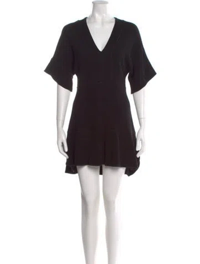 Pre-owned Chloé V-neck Mini Dress In Black
