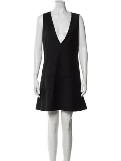 Pre-owned Chloé V-neck Mini Dress In Black