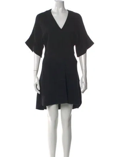 Pre-owned Chloé V-neck Mini Dress In Black