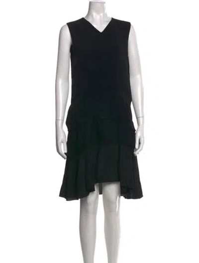 Pre-owned Chloé V-neck Mini Dress In Black