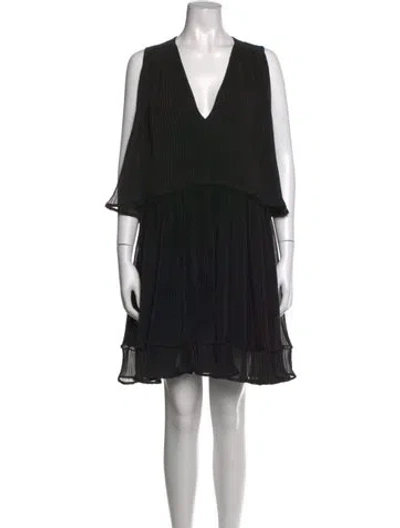 Pre-owned Chloé V-neck Mini Dress In Black
