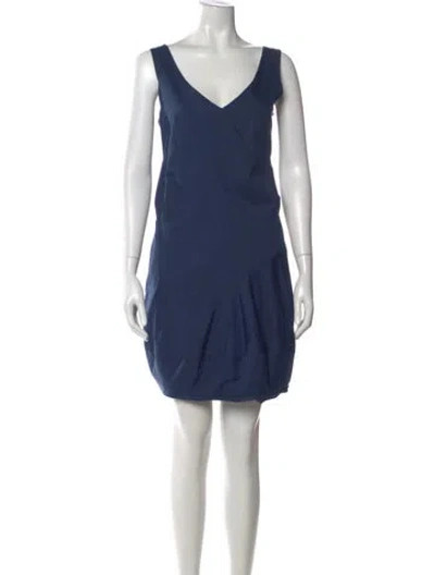 Pre-owned Chloé V-neck Mini Dress In Blue
