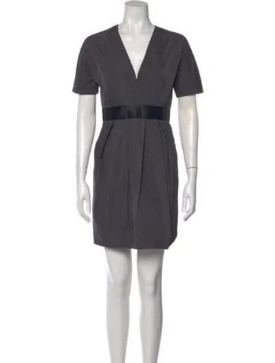 Pre-owned Chloé V-neck Mini Dress In Gray