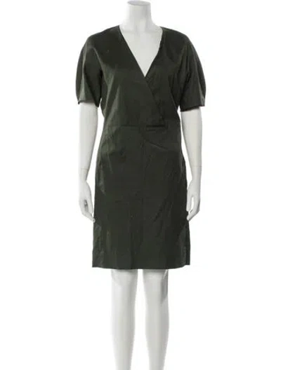 Pre-owned Chloé V-neck Mini Dress In Green
