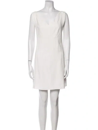 Pre-owned Chloé V-neck Mini Dress In Neutral