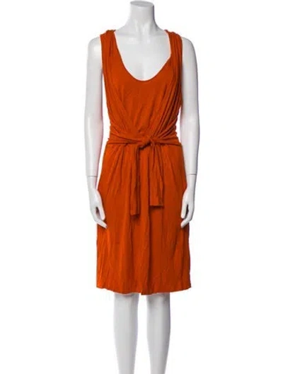 Pre-owned Chloé V-neck Mini Dress In Orange