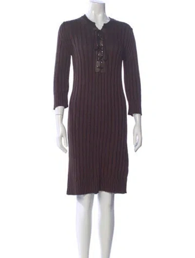 Pre-owned Chloé V-neck Mini Dress In Purple