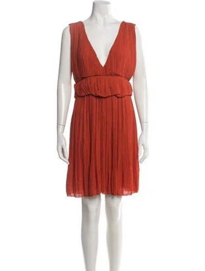 Pre-owned Chloé V-neck Mini Dress W/ Tags In Orange