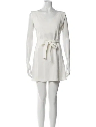 Pre-owned Chloé V-neck Mini Dress In White