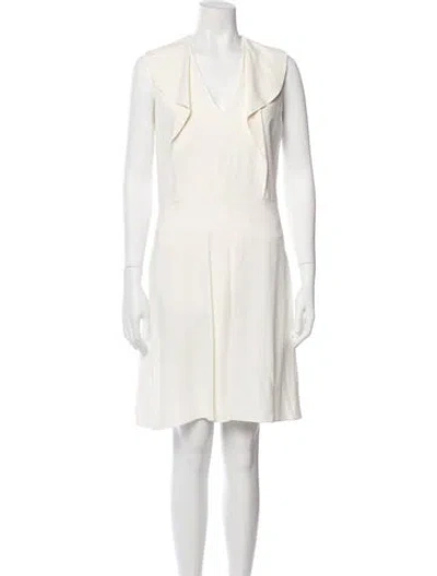 Pre-owned Chloé V-neck Mini Dress In White