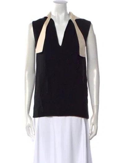 Pre-owned Chloé V-neck Sleeveless Top In Black