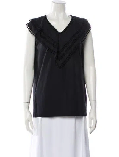 Pre-owned Chloé V-neck Sleeveless Top In Black