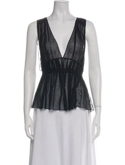 Pre-owned Chloé V-neck Sleeveless Top In Green