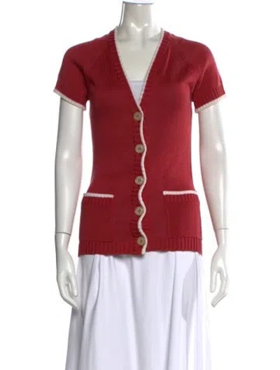 Pre-owned Chloé V-neck Sweater In Red