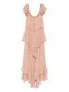 Chloé Gathered Ruffle Organic Silk Mousseline Gown