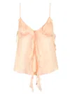 Chloé Flowy Silk Top With Ruffle And Tie