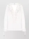 Chloé Voile Top With Balloon Sleeves And Lace In White