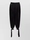 Chloé Black Pants With Ruced Details And Tied Cuffs In Silk Woman