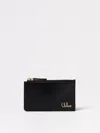 Chloé Monogrammed Leather Card Holder In Black