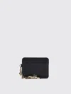 Chloé Leather Card Holder With Charms And Keychain In Black