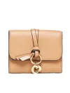 Chloé Small Alphabet Tri-fold Wallet In Light Tan