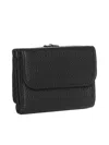Chloé Flap Ring Detail Textured Fold Wallets In 001