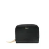 Chloé Logo Front Leather Wallet With Banana Slider In Black