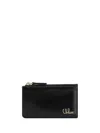 Chloé Monogrammed Leather Card Holder In Black