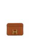 Chloé Chloe Tan Marcie Leather Card Holder In Brown