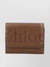 Chloé Tri-fold Logo Wallet In Metallic