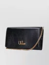 Chloé Wallets With Chain Strap And Gold-tone Hardware In Black