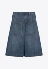 Chloé Knee-length Skirt In Washed Blue Denim Women In Blue