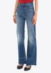 Chloé Washed-effect Boot-cut Jeans In Blue