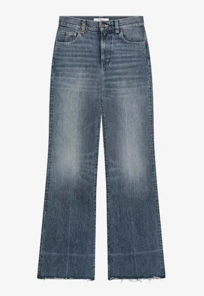 Chloé Washed-effect Flared Jeans In Blue