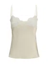 Chloé Washed Silk Satin And Lace Camisole In Neutral
