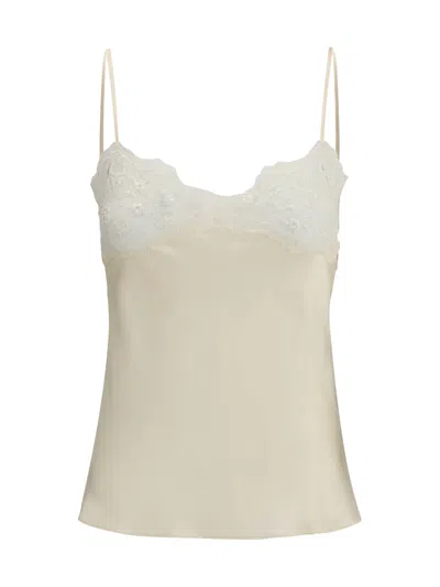 Chloé Washed Silk Satin And Lace Camisole