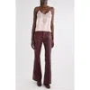 Chloé Washed Silk Satin & Lace Camisole In Green