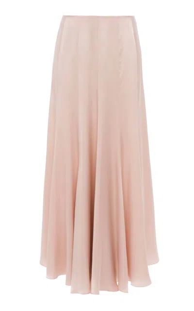 Chloé Washed Silk Satin Maxi Skirt In Pink