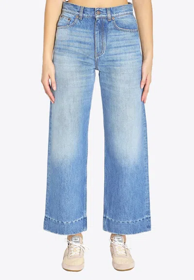 Chloé Washed Straight-leg Jeans In Blue