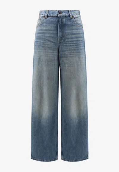 Chloé Washed Wide-leg Jeans In Blue