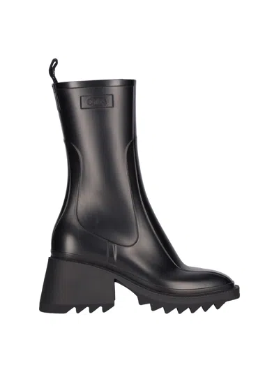 Chloé Waterproof Boots "betty" In Black