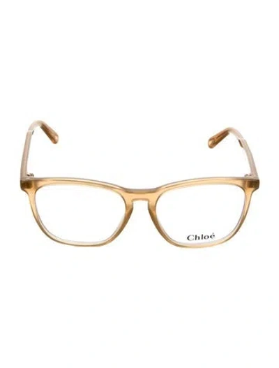 Pre-owned Chloé Wayfarer Eyeglasses In Brown/clear
